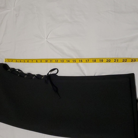 Zara Black High Waited Side Lace Slit Midi Skirt - Picture 5 of 5